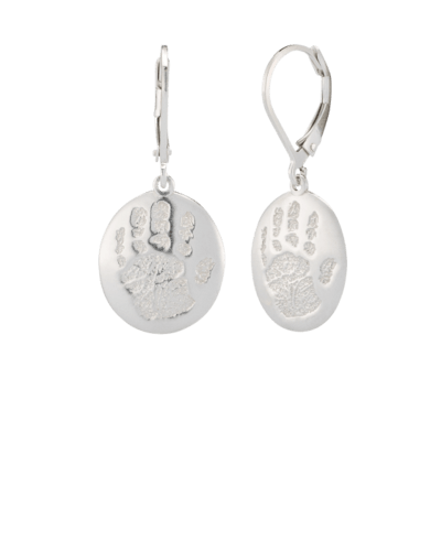 Earrings Handprint White Gold Keepsake